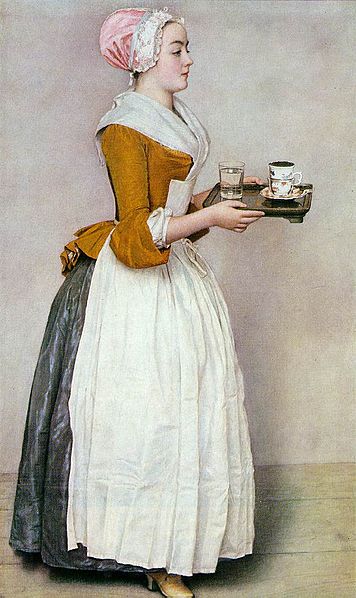 A Girl Serving Chocolate 1743-5 by Jean Etienne Liotard 1702-1789 Gemaldegalerie Alte Meister Dresden